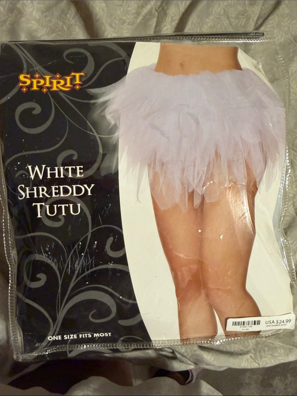 Spirit White Shredded Tutu Mini Skirt